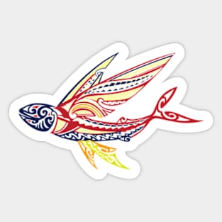 Abstract Flying Fish Sticker